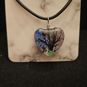 Heart 3D Flower Necklace